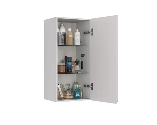 Полупенал Lemark VEON 35 см подвесной, 1 дверный, правый, цвет корпуса, фасада: Белый глянец