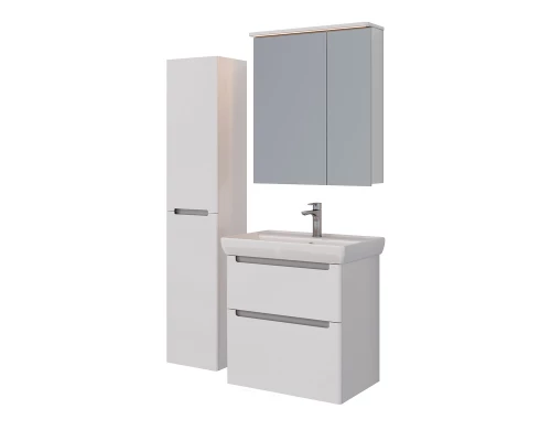 Шкаф зеркальный Lemark ZENON 70х80 см 2-х дверный, с козырьком-подсветкой, с розеткой, цвет корпуса: