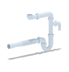 Сифон для умывальника 1 1/4 х 32 с отвод. для ст.машин.без выпуска с гиб.труб. 32х32/40мм, ANI PLAST