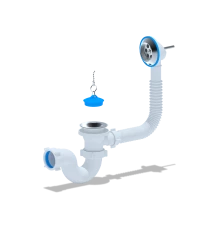 Сифон Ани для ванны с выпускоми переливом  1 1/2