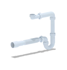 Сифон для умывальника 1 1/4 х 32 без выпуска  с гиб.труб. 32х40/50, ANI PLAST
