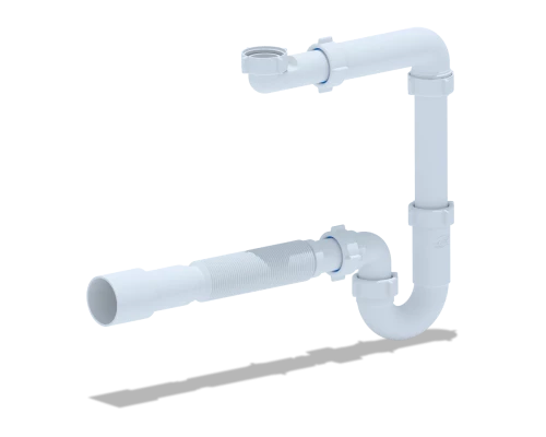 Сифон для умывальника 1 1/4 х 32 без выпуска  с гиб.труб. 32х40/50, ANI PLAST