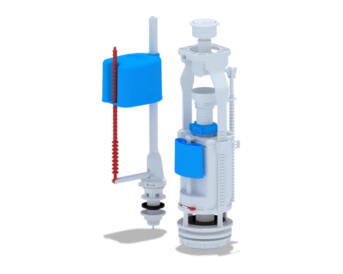 Набор с нижней подводкой 1/2 пластик двойная кнопка белая эконом, ANI PLAST