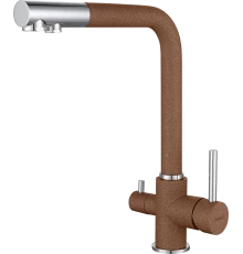 GF Смеситель для кухни, Г-обр. D-35мм с краном питьевой воды (терракот)