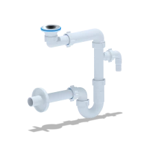 Сифон для умывальника 1 1/4 х 32 с отводом для ст. машины  прям. труб. 32, нерж.реш. 65мм, ANI PLAST
