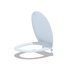 Сиденье для унитаза с крышкой из полипропилена с пластиковым креплением. , белое , ANI PLAST