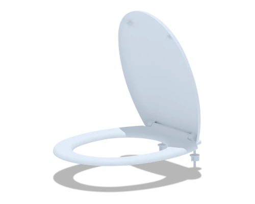 Сиденье для унитаза с крышкой из полипропилена с пластиковым креплением. , белое , ANI PLAST