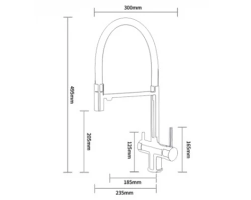 Смеситель для кухни Kern 2061 с гибким изливом и с фильтром для питьевой воды, сатин