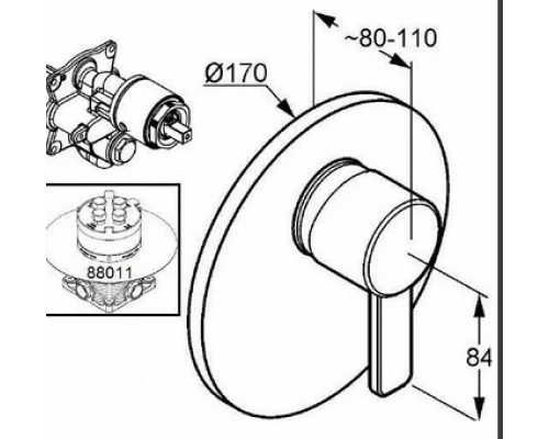 Смеситель KLUDI ZENTA 386558675 для душа встраиваемый внешняя часть