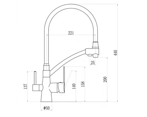 Смеситель для кухни Savol S-L1805-02 хром