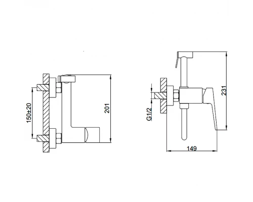 Смеситель с гигиеническим душем FAOP A2009
