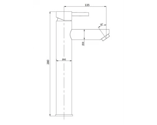 Смеситель для умывальника шаровый однорычажный Bennberg 110313-02-CHROME