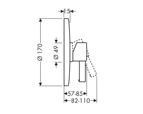 Смеситель для душа (внешняя часть) HANSGROHE Focus Е 31761000