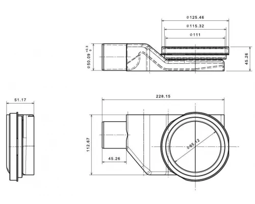 Душевой лоток 650 мм - готовый комплект для монтажа с декоративной решёткой (хром матовый) BETTOSERB by Pestan Slim Line 13100033