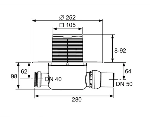 TECE 3601200 TECEdrainpoint S 120 Трап дренажный, с универсальным фланцем Seal System