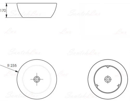 Раковина Cersanit Inteo 47 мебельная, круглая