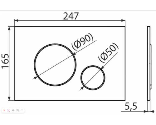 Кнопка смыва для унитаза AlcaPlast Thin THIN M770 пластик, цвет белый, глянцевый хром