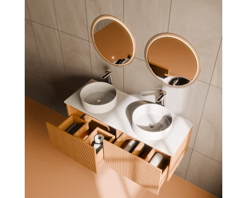 Тумба с раковной Art Decco Elizabeth AEL12W11D300, 120 см, белый дуб