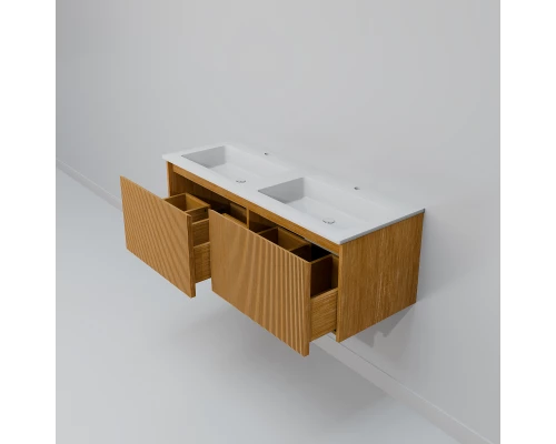 Тумба с раковной Art Decco Elizabeth AEL12W11D200, 120 см, белый дуб