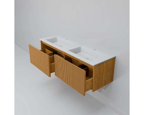 Тумба с раковиной Art Decco Elizabeth AEL14W11D100, 140 см, белый дуб