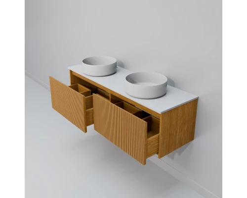 Тумба с раковиной Art Decco Elizabeth AEL14W11D300, 140 см, белый дуб