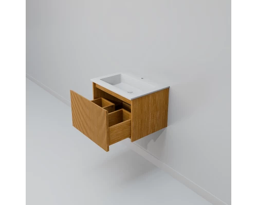 Тумба с раковиной Art Decco Elizabeth AEL06W11S200, 60 см, белый дуб