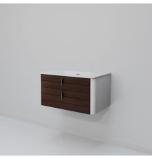 Тумба с раковиной Art Decco Gabriella AGB08W24S100, 80 см, черный орех/белый