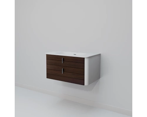 Тумба с раковиной Art Decco Gabriella AGB08W24S100, 80 см, черный орех/белый