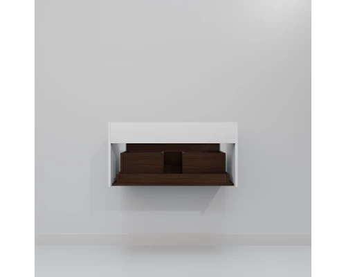 Тумба с раковиной Art Decco Gabriella AGB08W24S100, 80 см, черный орех/белый