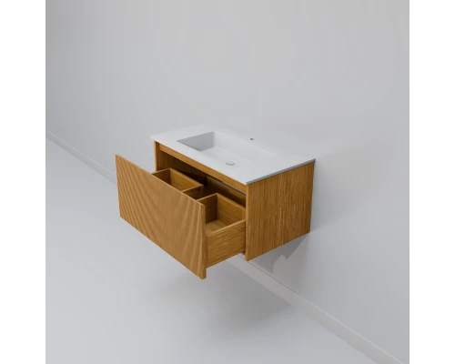 Тумба с раковиной Art Decco Elizabeth AEL08W11S100, 80 см, белый дуб