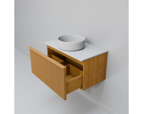 Тумба с раковиной Art Decco Andy AAN08W11S300, 80 см, белый дуб