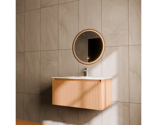 Тумба с раковиной Art Decco Elizabeth AEL08W11S200, 80 см, белый дуб