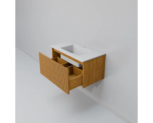 Тумба с раковиной Art Decco Elizabeth AEL08W11S200, 80 см, белый дуб