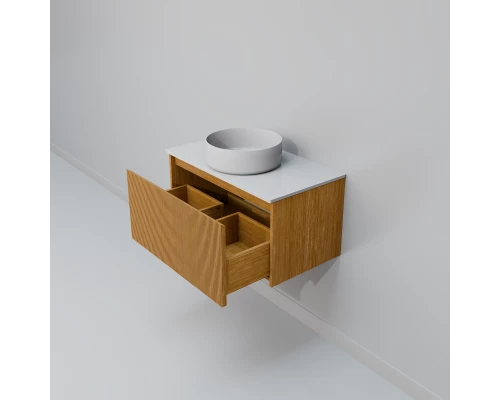 Тумба с раковиной Art Decco Elizabeth AEL08W11S300, 80 см, белый дуб