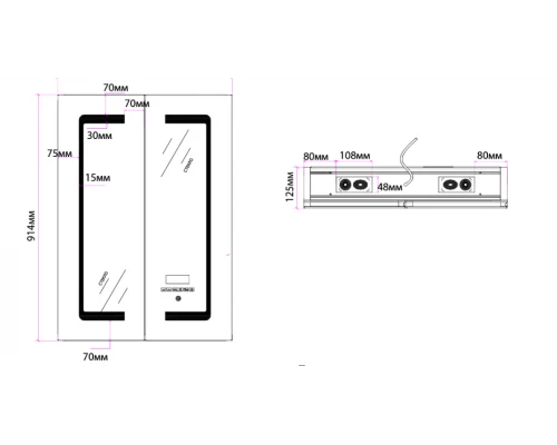 Зеркальный шкаф Art Decco Luminous Sphere ALS06090MC, 60 см, сенсорный, подсветка, часы, bluetooth-динамик, антизапотевание