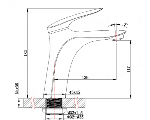 Смеситель для раковины Art Decco Vogue AVG018LSF, никель