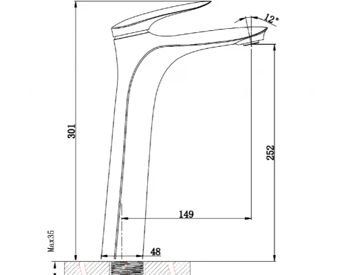 Смеситель для раковины Art Decco Vogue AVG030CPF, хром