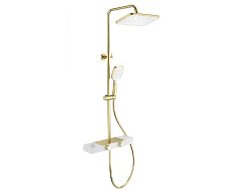 Душевая система WONZON & WOGHAND Shelf, Брашированное золото (WW-B3552-BG)