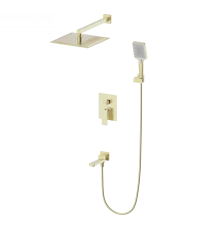 Душевая система встраиваемая WONZON & WOGHAND CUBE 2.0, Брашированное золото (WW-88087068-BG)