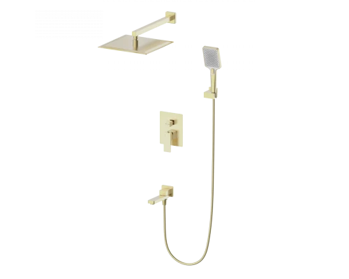 Душевая система встраиваемая WONZON & WOGHAND CUBE 2.0, Брашированное золото (WW-88087068-BG)