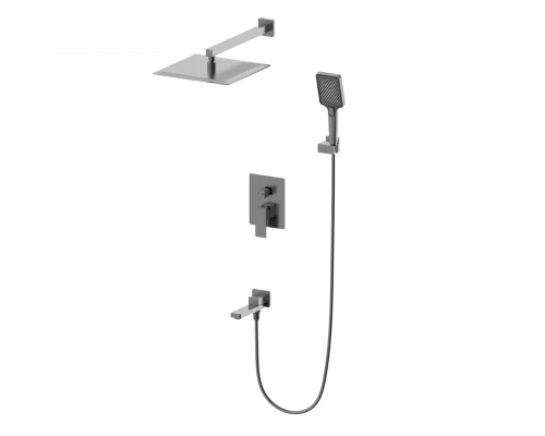 Душевая система встраиваемая WONZON & WOGHAND CUBE 2.0, Темный графит (WW-88087068-BGM)
