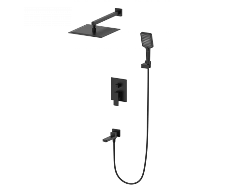 Душевая система встраиваемая WONZON & WOGHAND CUBE 2.0, Черный матовый (WW-88087068-MB)
