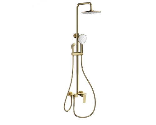 Душевая система с техническим душем WONZON & WOGHAND, Брашированное золото (WW-A30874-BG)