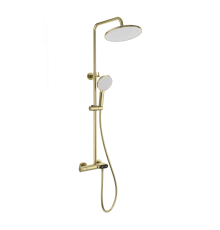 Душевая система с термостатом WONZON & WOGHAND MUSE Corno, Брашированное золото (WW-B2091-A-BG)
