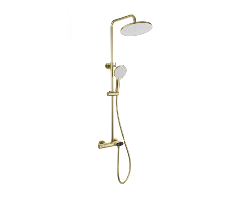 Душевая система с термостатом WONZON & WOGHAND MUSE Corno, Брашированное золото (WW-B2091-A-BG)