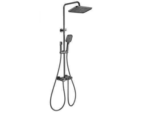 Душевая система с термостатом WONZON & WOGHAND MUSE Corno, Темный графит (WW-B3112-BGG)