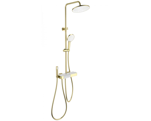 Душевая система с термостатом WONZON & WOGHAND MUSE Forte, Брашированное золото (WW-B3580-BG)