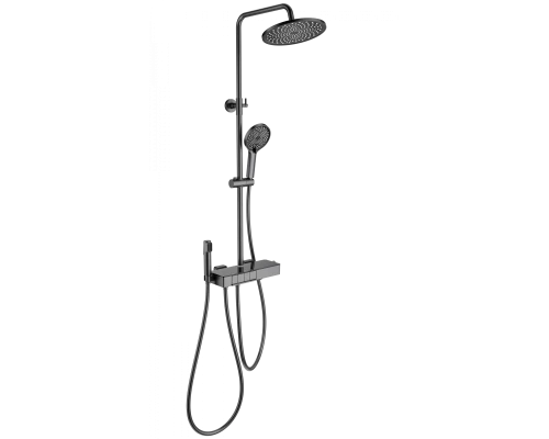 Душевая система с термостатом WONZON & WOGHAND MUSE Forte, Темный графит (WW-B3580-BGG)