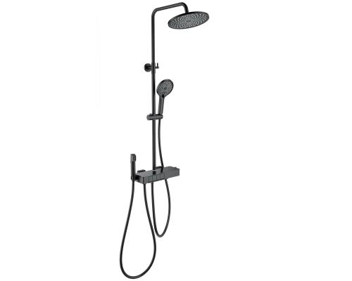 Душевая система с термостатом WONZON & WOGHAND MUSE Forte, Черный матовый (WW-B3580-MB)