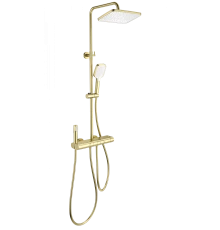 Душевая система с термостатом WONZON & WOGHAND MUSE Legato, Брашированное золото (WW-B4129-BG)
